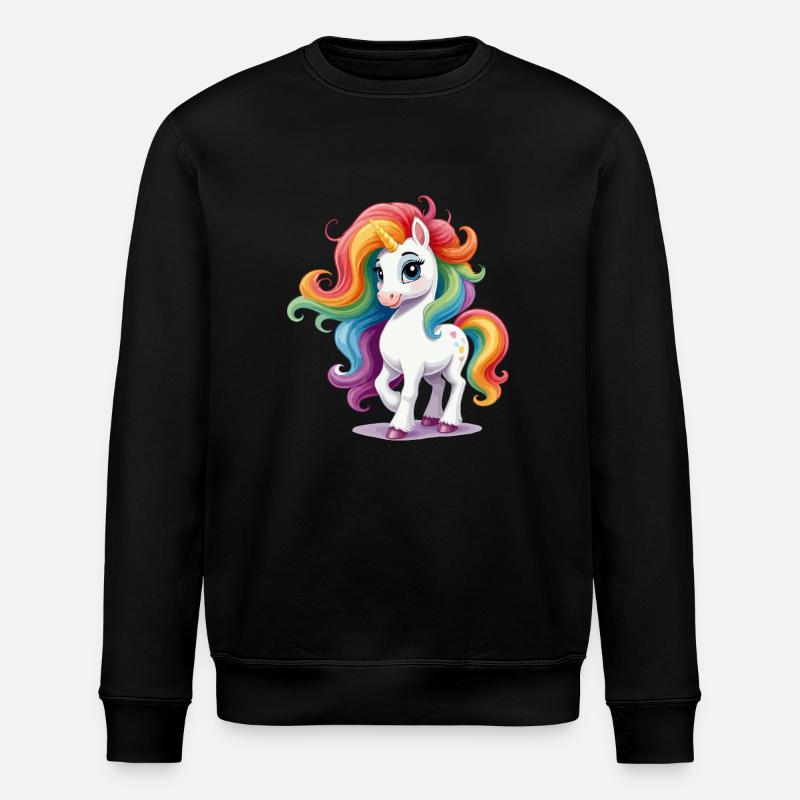 Einhorn anmutig - Stanley/Stella Unisex Bio-Sweatshirt ROLLER - Schwarz