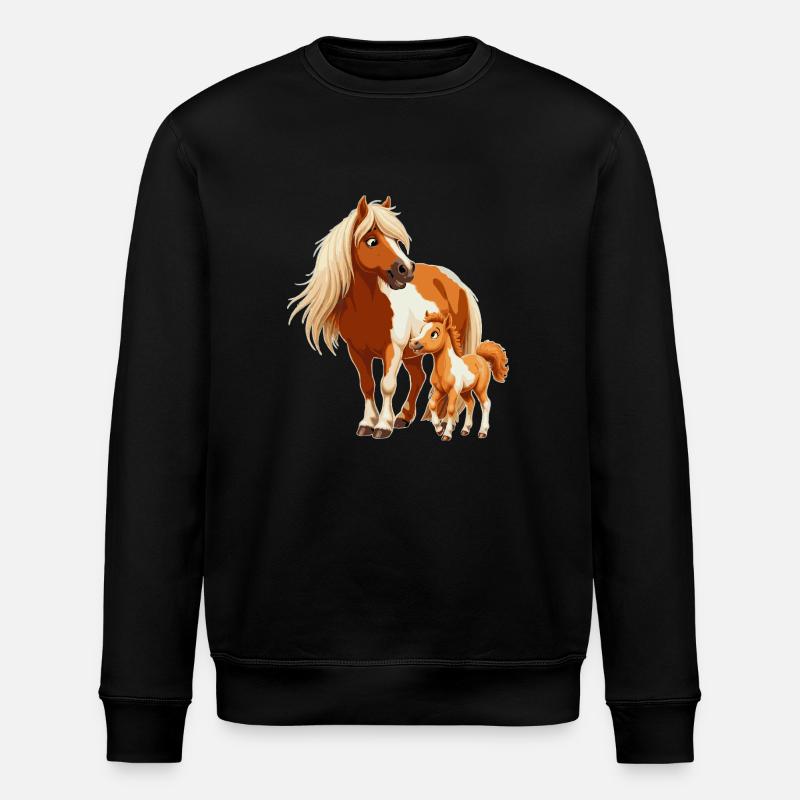 Poney Shetland avec poulain - Sweat bio ROLLER Stanley/Stella Unisexe - noir
