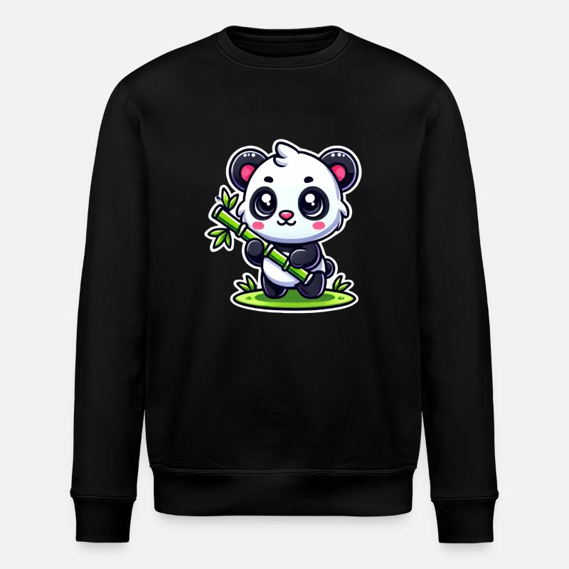 Panda mignon avec bambou - Sweat bio ROLLER Stanley/Stella Unisexe - noir