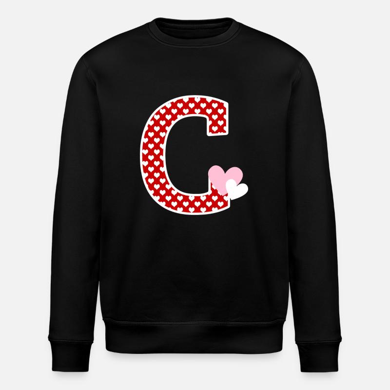 Letter c heart - Stanley/Stella ROLLER Unisex Organic Sweatshirt - black