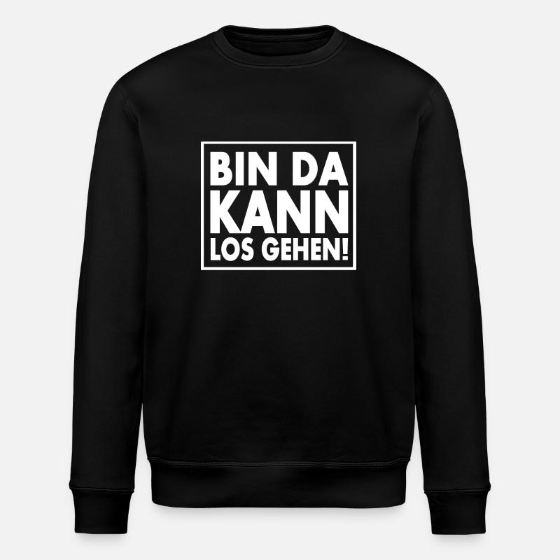 BIN DA KANN LOSGEHEN - Stanley/Stella Unisex Bio-Sweatshirt ROLLER - Schwarz