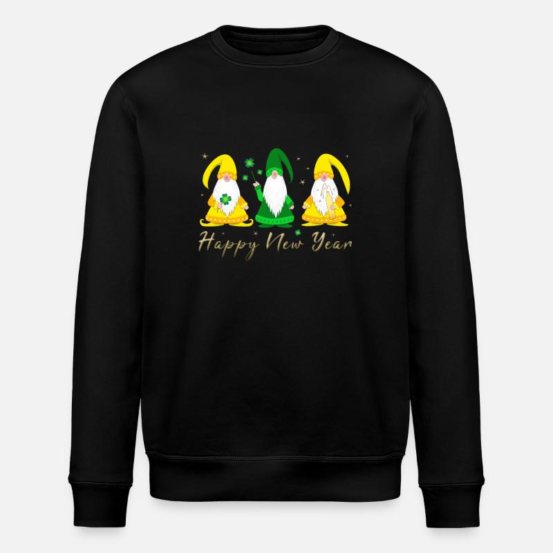 Happy New Year gnome imp - Stanley/Stella Unisex Bio-Sweatshirt ROLLER - Schwarz