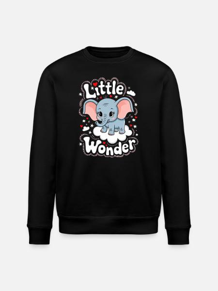 Kleines Wunder Elefantenkind - Stanley/Stella Unisex Bio-Sweatshirt ROLLER - Schwarz
