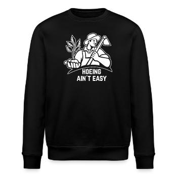 Gärtner Humor – Hoeing Ain’t Easy - Stanley/Stella Unisex Bio-Sweatshirt ROLLER - Schwarz - Vorne - Nik (191cm)