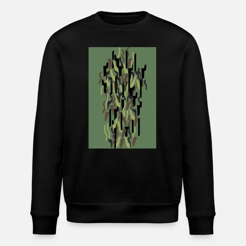 Camouflage Kunst Olive - Stanley/Stella Unisex Bio-Sweatshirt ROLLER - Schwarz