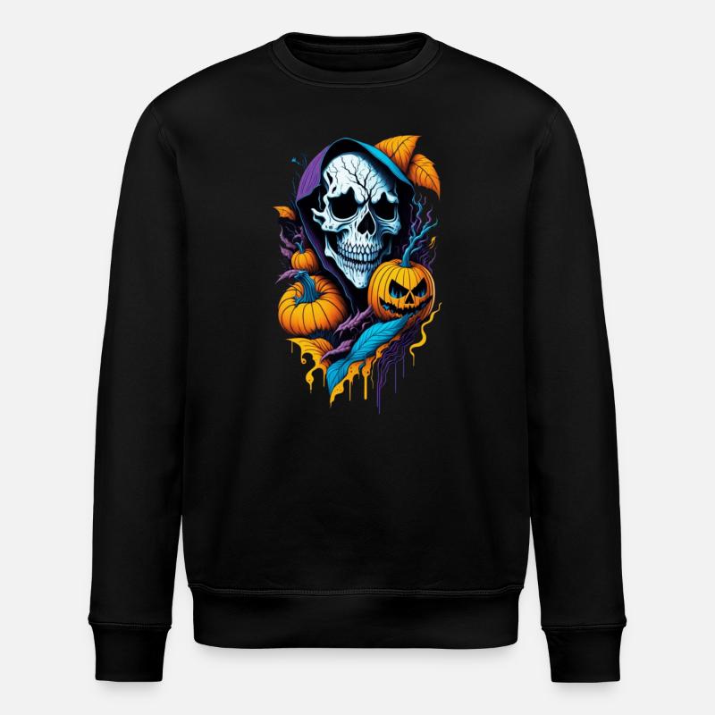 Halloween Totenschädel - Stanley/Stella Unisex Bio-Sweatshirt ROLLER - Schwarz