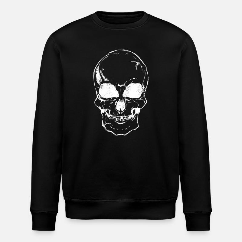 scull chalk white - Stanley/Stella ROLLER Unisex Organic Sweatshirt - black