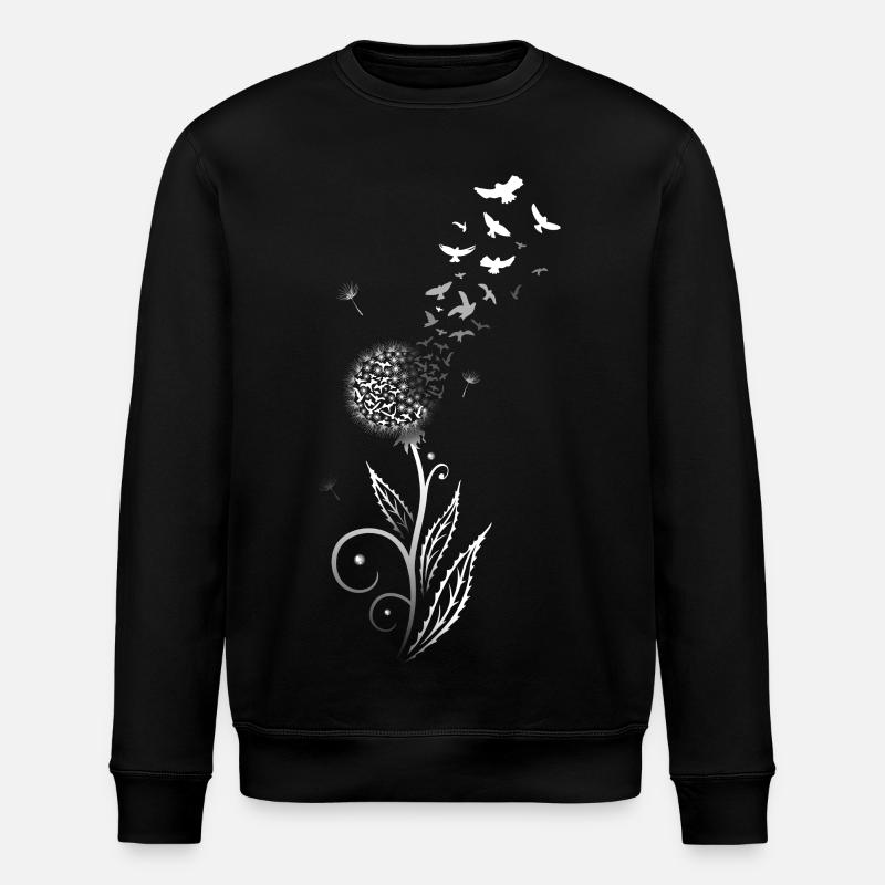 Löwenzahn. Pusteblume mit Vogelschwarm. - Stanley/Stella Unisex Bio-Sweatshirt ROLLER - Schwarz