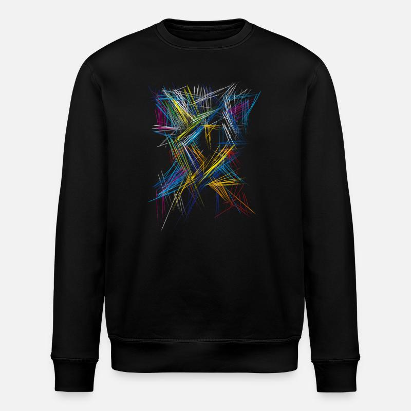 Futurismus Abstrakt - 3D Muster - Stanley/Stella Unisex Bio-Sweatshirt ROLLER - Schwarz