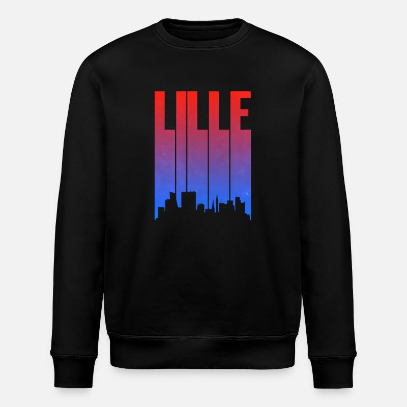 Lille Stadt Skyline Gradient - Stanley/Stella Unisex Bio-Sweatshirt ROLLER - Schwarz