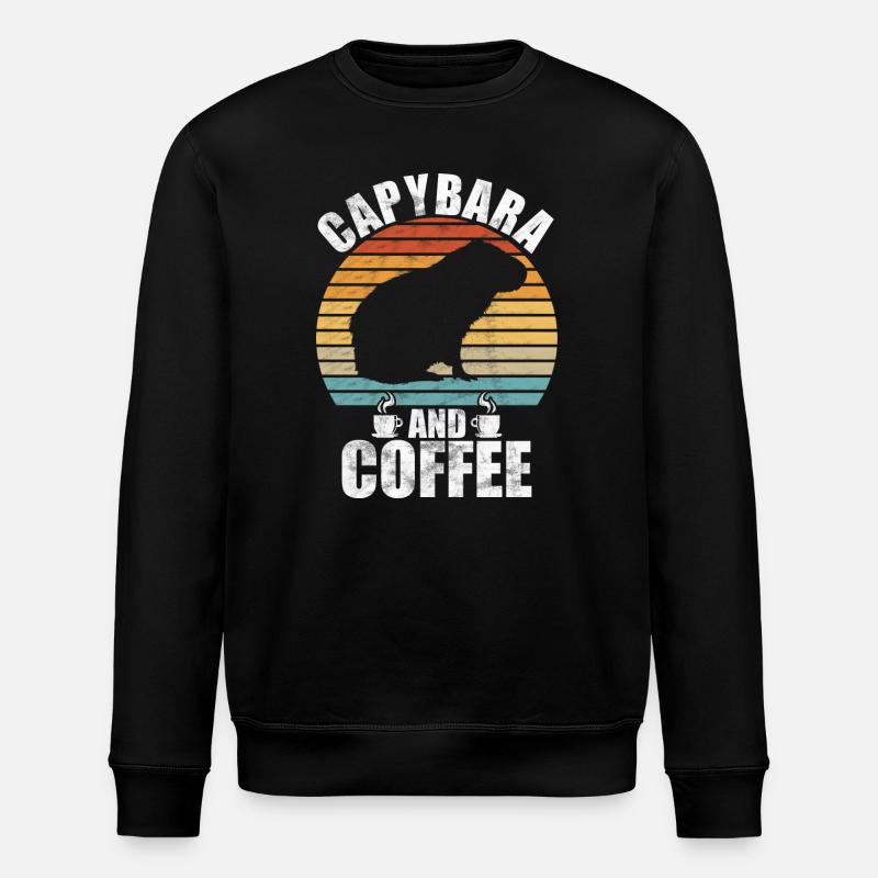 Capybara Zootier Design - Stanley/Stella Unisex Bio-Sweatshirt ROLLER - Schwarz