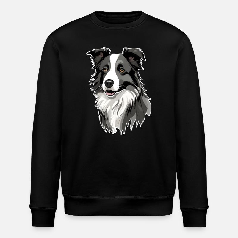 Border Collie - Stanley/Stella Unisex Bio-Sweatshirt ROLLER - Schwarz