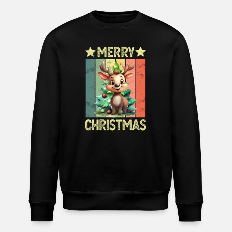 Joyeux renne de Noël - Sweat bio ROLLER Stanley/Stella Unisexe - noir