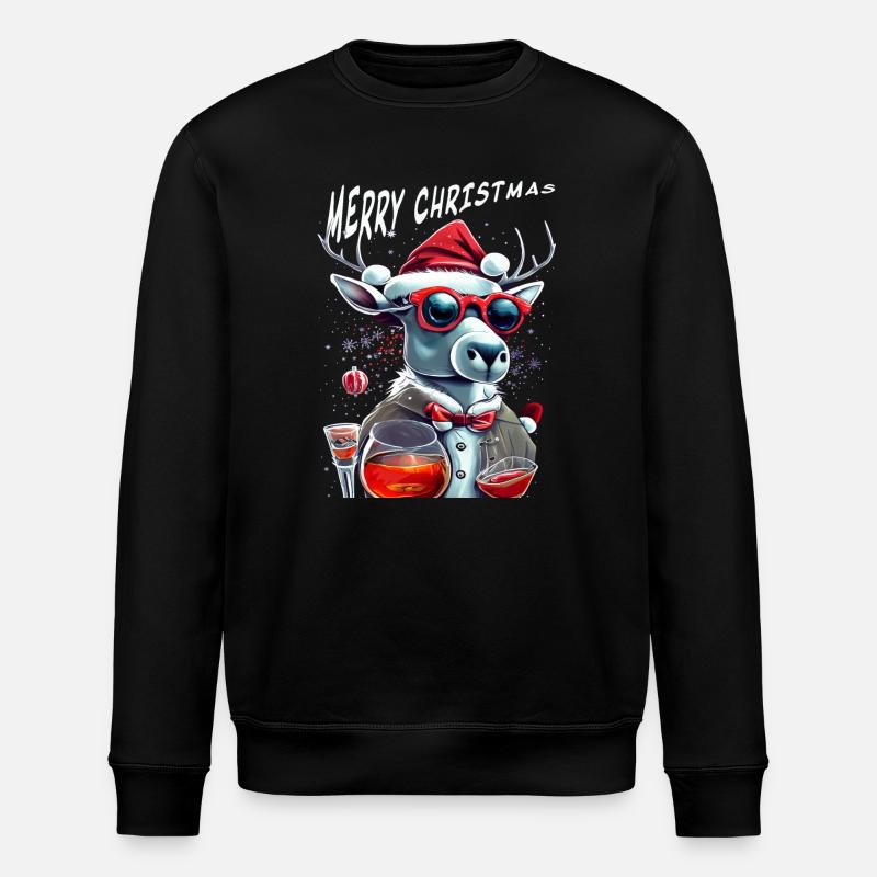 Joyeux Noël Renne - Sweat bio ROLLER Stanley/Stella Unisexe - noir