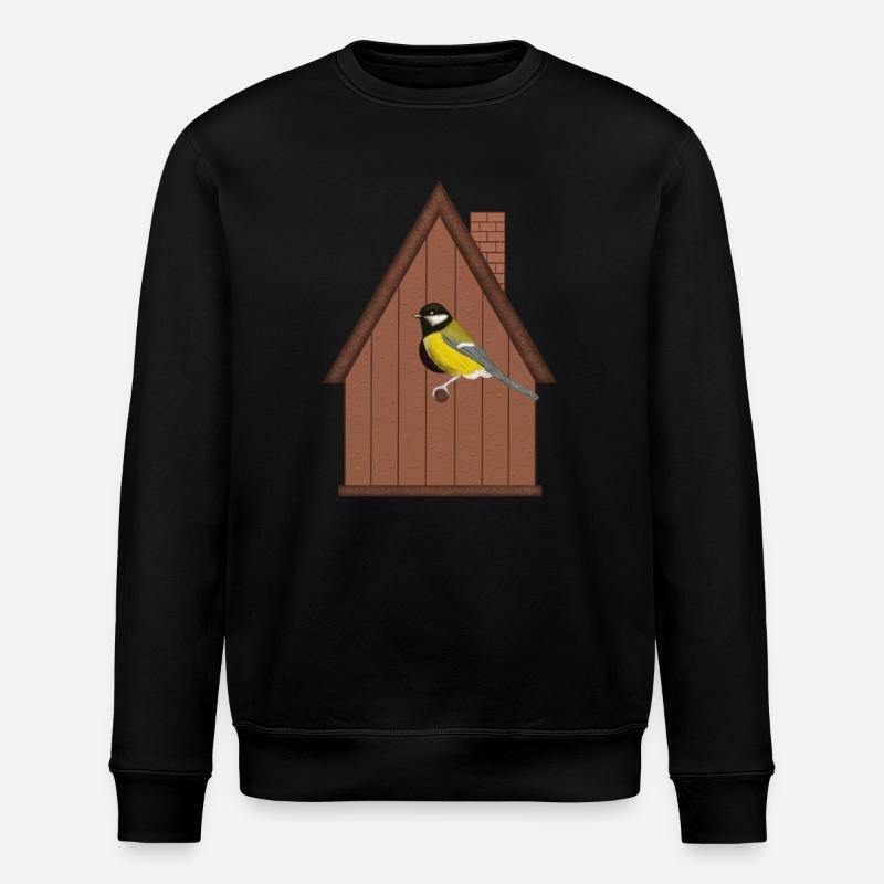 Meise am Nistkasten - Stanley/Stella Unisex Bio-Sweatshirt ROLLER - Schwarz