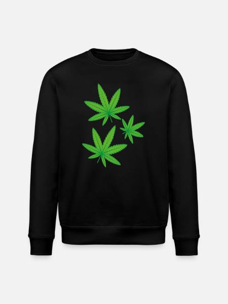 Feuilles de cannabis vertes - Sweat bio ROLLER Stanley/Stella Unisexe - noir