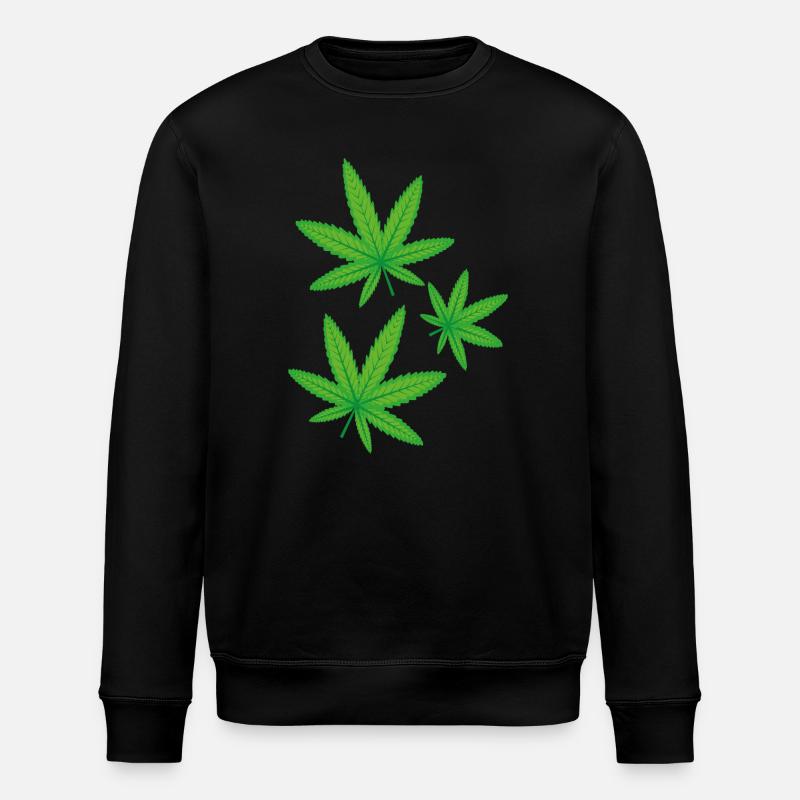 Grüne Cannabis Blätter - Stanley/Stella Unisex Bio-Sweatshirt ROLLER - Schwarz