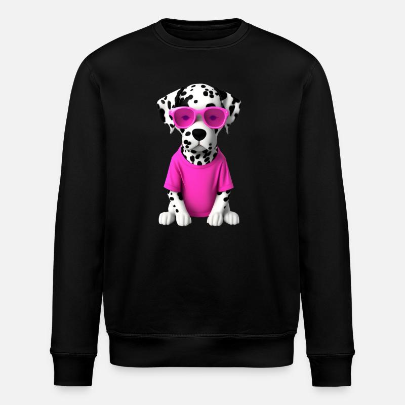 Dalmatiner in Pink - Stanley/Stella Unisex Bio-Sweatshirt ROLLER - Schwarz