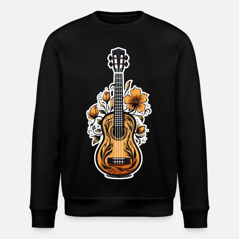 Ukulele Graphics - Stanley/Stella ROLLER Unisex Organic Sweatshirt - black