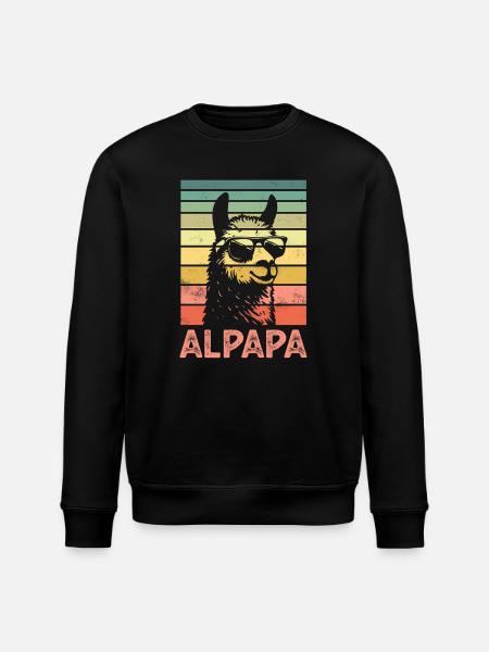 Father Dad Alpaca - Stanley/Stella ROLLER Unisex Organic Sweatshirt - black