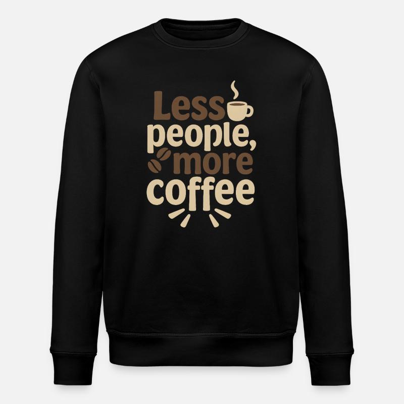 Minimalistische Kaffee-Sprichwort-Illustration - Stanley/Stella Unisex Bio-Sweatshirt ROLLER - Schwarz