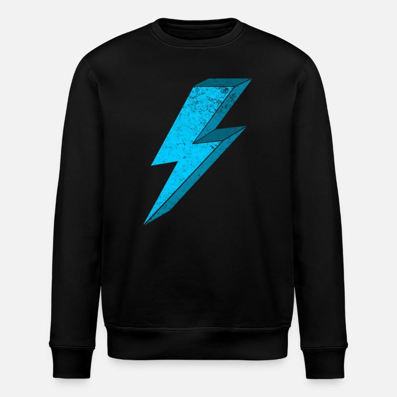 Elektrischer Blitz Design 3D - Stanley/Stella Unisex Bio-Sweatshirt ROLLER - Schwarz