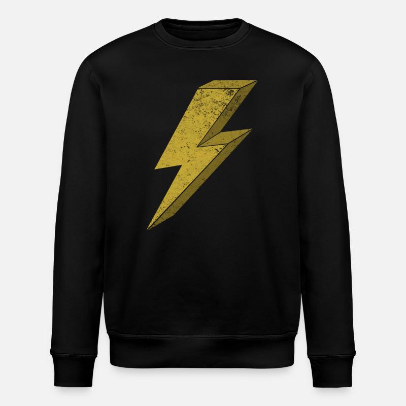Dynamischer Blitz in Gold 3D - Stanley/Stella Unisex Bio-Sweatshirt ROLLER - Schwarz