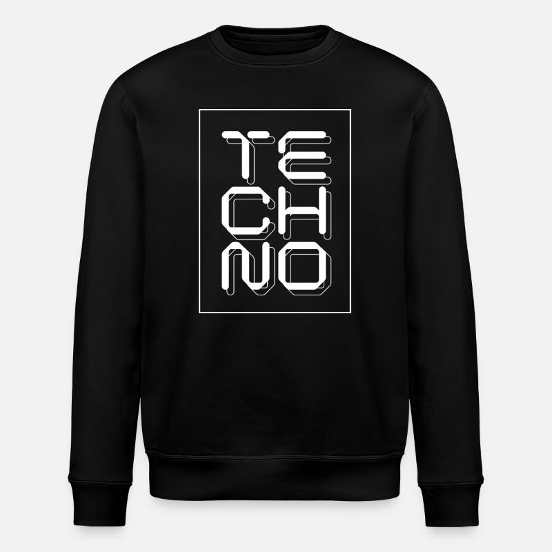Techno music logo Glyphs - Stanley/Stella ROLLER Unisex Organic Sweatshirt - black