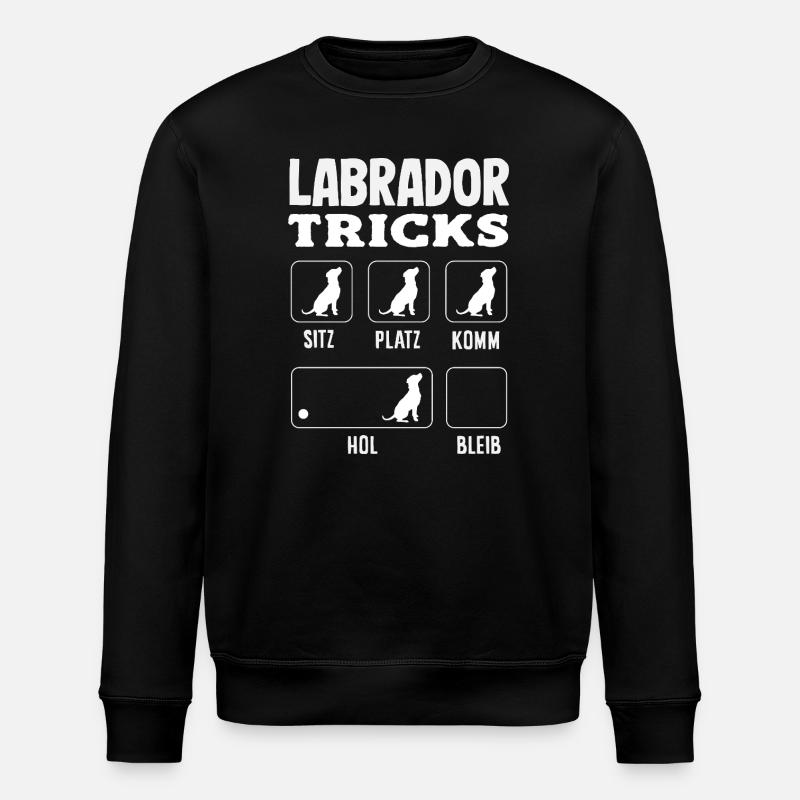 Labrador Tricks - Stanley/Stella ROLLER Unisex Organic Sweatshirt - black