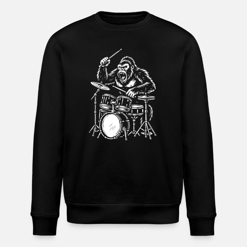 Fureur du Gorille du Tambour - Sweat bio ROLLER Stanley/Stella Unisexe - noir