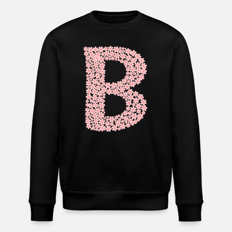 Blüten Monogramm "B" - Stanley/Stella Unisex Bio-Sweatshirt ROLLER - Schwarz