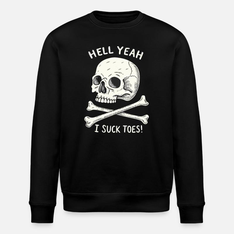 Skull and Bones Toe Fetish - Stanley/Stella ROLLER Unisex Organic Sweatshirt - black