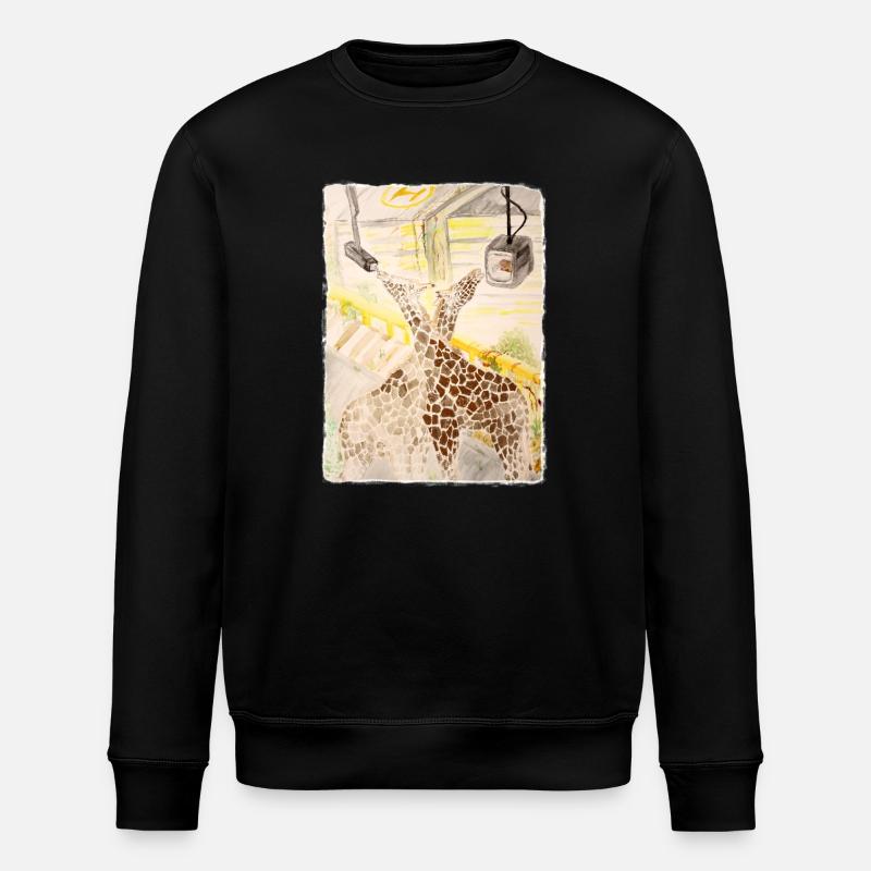 Giraffe Amid Neon Transit - Stanley/Stella ROLLER Unisex Organic Sweatshirt - black