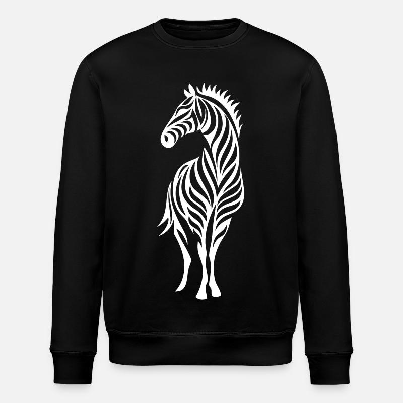Silhouette d’art en ligne zèbre - Sweat bio ROLLER Stanley/Stella Unisexe - noir