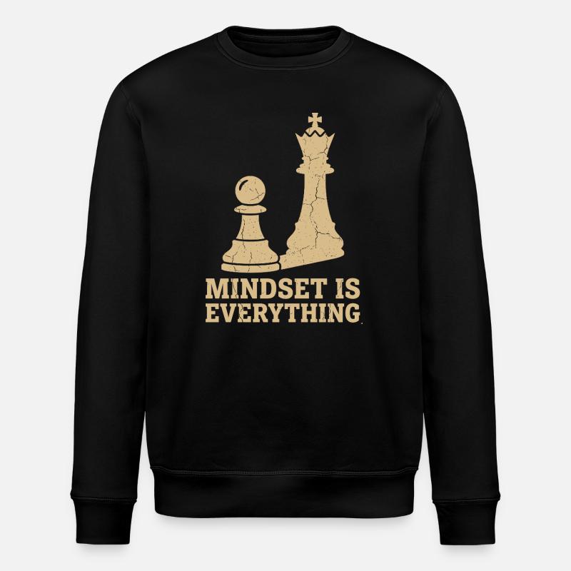 Mindset Is Everything – Chess Strategy Design - Stanley/Stella ROLLER Unisex Organic Sweatshirt - black