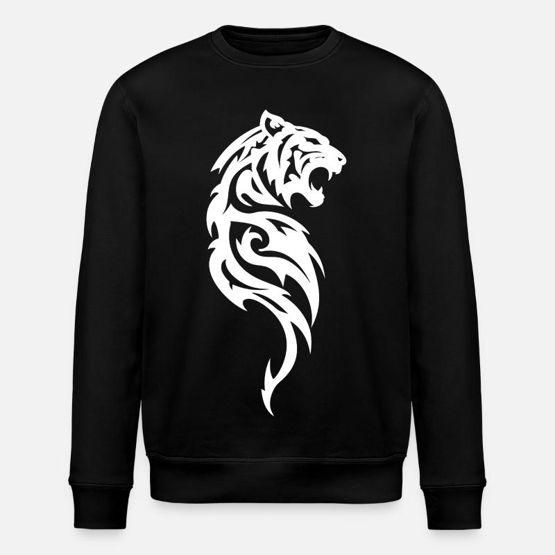 Tiger Tribal Silhouette - Stanley/Stella ROLLER Unisex Organic Sweatshirt - black