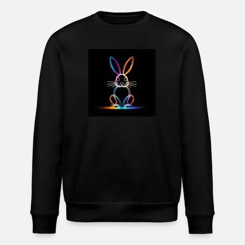 Glowing Rabbit - Stanley/Stella ROLLER Unisex Organic Sweatshirt - black