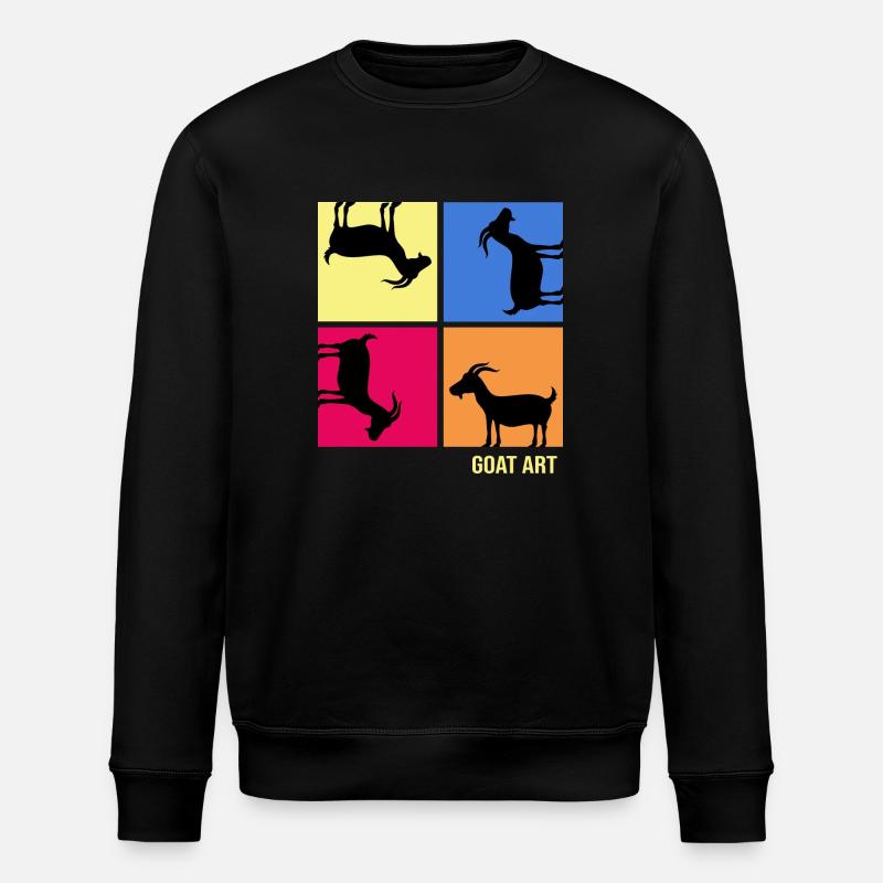 Chèvre « popart-chèvre » barbiche - Sweat bio ROLLER Stanley/Stella Unisexe - noir
