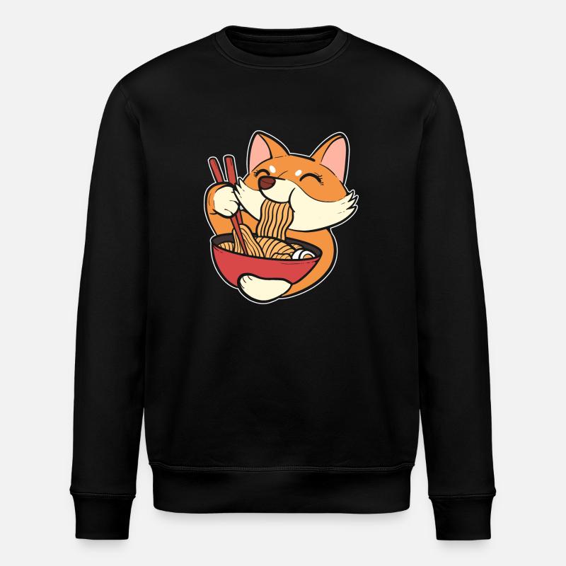Corgi Ramen - Stanley/Stella ROLLER Unisex Organic Sweatshirt - black
