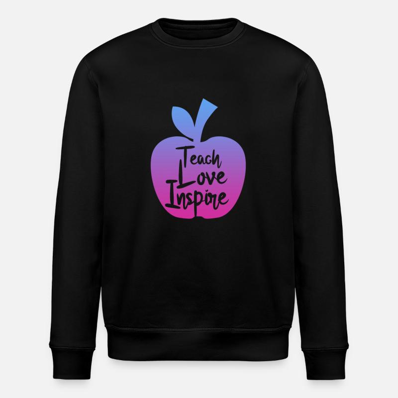 teacher teach love inspire - Stanley/Stella ROLLER Unisex Organic Sweatshirt - black