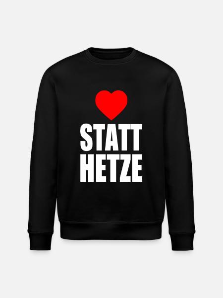 Herz statt hetze - Stanley/Stella Unisex Bio-Sweatshirt ROLLER - Schwarz