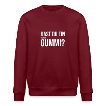 Witziger Kondomwitz - Stanley/Stella Unisex Bio-Sweatshirt ROLLER - Burgunderrot - Vorne - Nik (191cm)