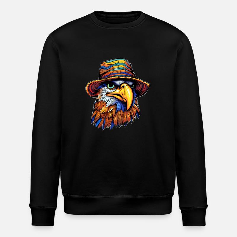 Summer Soaring Eagle - Stanley/Stella ROLLER Unisex Organic Sweatshirt - black