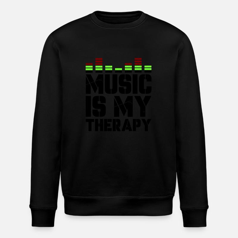 music is my therapy - Stanley/Stella Unisex Bio-Sweatshirt ROLLER - Schwarz