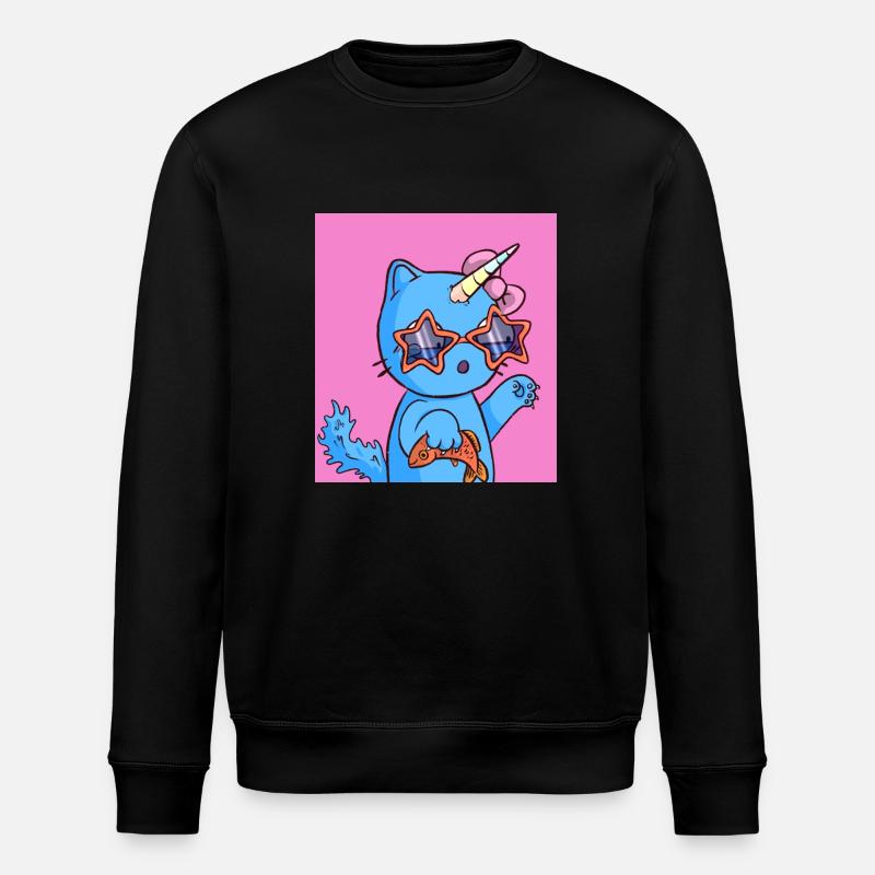 Crazy Cat Collection - Stanley/Stella Unisex Bio-Sweatshirt ROLLER - Schwarz