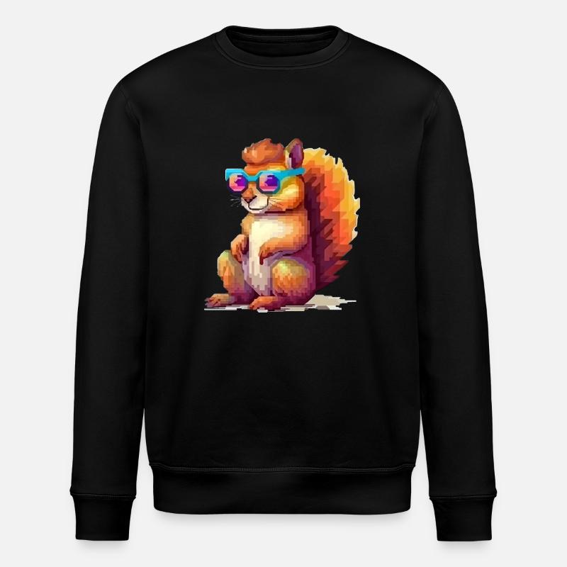 Pixulo das Eichhörnchen - Stanley/Stella Unisex Bio-Sweatshirt ROLLER - Schwarz