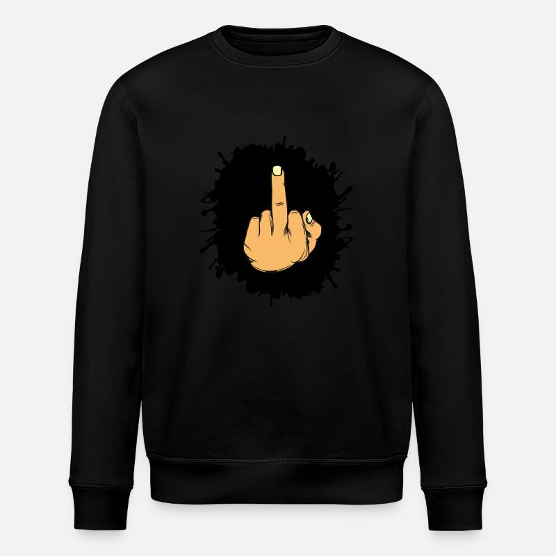 Splatter middle finger - Stanley/Stella ROLLER Unisex Organic Sweatshirt - black