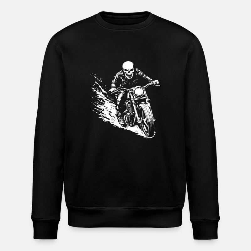 Biker Skull Cadeau Moto - Sweat bio ROLLER Stanley/Stella Unisexe - noir