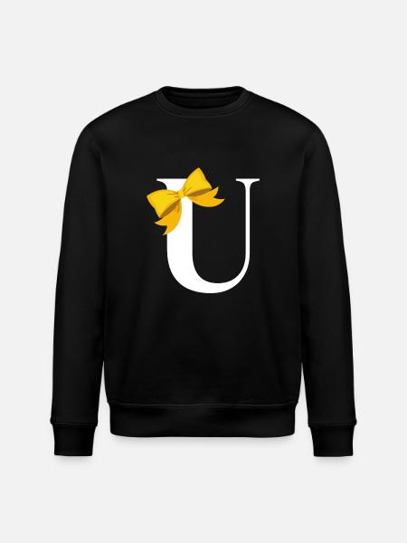 Letter u yellow bow - Stanley/Stella ROLLER Unisex Organic Sweatshirt - black