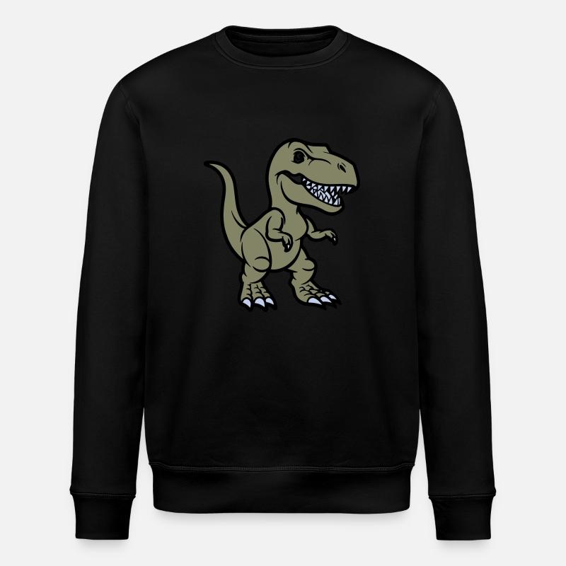T Rex Comic Dinosaurier - Stanley/Stella Unisex Bio-Sweatshirt ROLLER - Schwarz